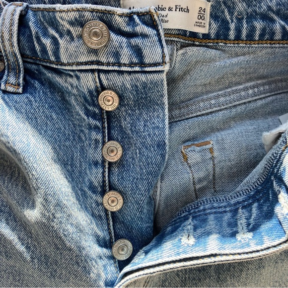 Abercrombie & Fitch The Dad High Rise Straight Leg Denim Jeans size 00L - Picture 4 of 8